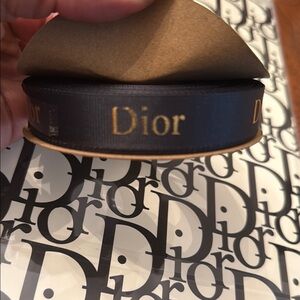 Inspired Dior Luxurious Black Ribbon with Gold Accents